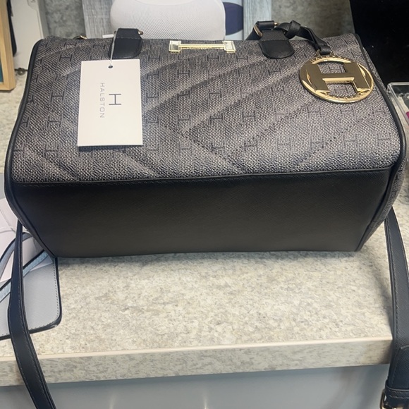 H HALSTON GREY LOGO BAG 💼 - Picture 3 of 5